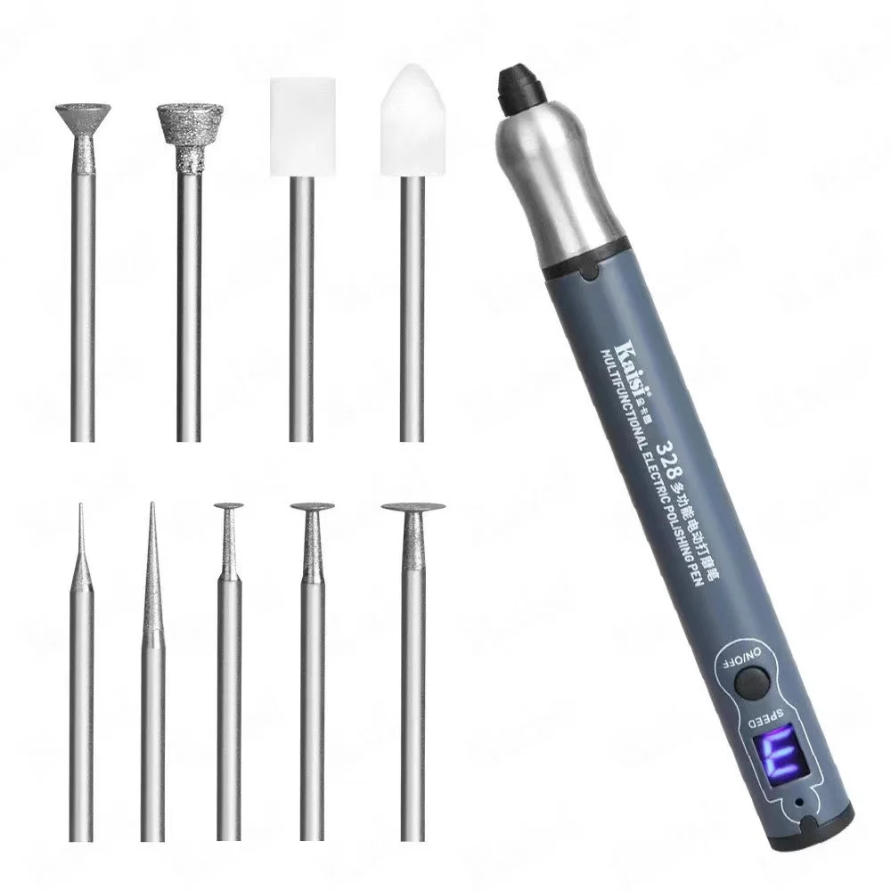 Kaisi 328 Multifunctional Electric Polishing Pen/ Glue Clean Grinding Cutting Tool adhesive LCD screen Shovel glue remove Pen