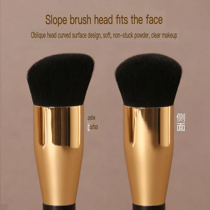 Multifunctional Portable Makeup For Beginners, Seamless, Lightweight, Soft, Non-Absorbent, Angled Foundation Brush