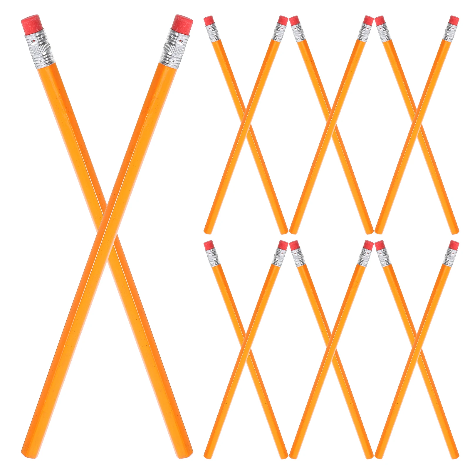 

100 Pcs Wood Pencils with Eraser Bulk Unsharpened Long Pencils for Classroom Students Teachers Practical Drawing Writing