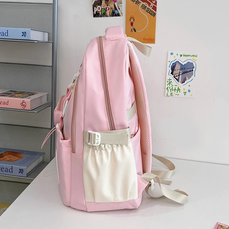 Girl's Aesthetic Backpack Middle High School Backpack Youth School Bag Large Capacity Book Bag Waterproof Kids Women Back Pack