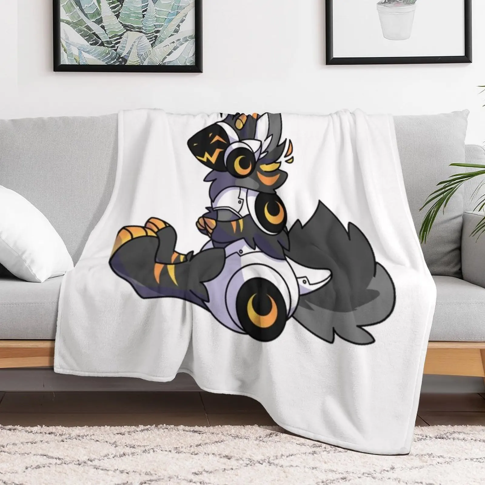 Lemondrop the Protogen Throw Blanket