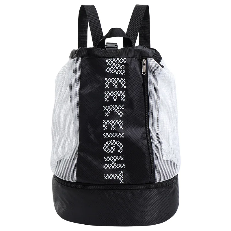 Dry Wet Swimming Mesh Backpack Shoes Pocket Clear Drawstring Beach Rucksack Large Capacity Breathable Visible Schoolbag Outdoor