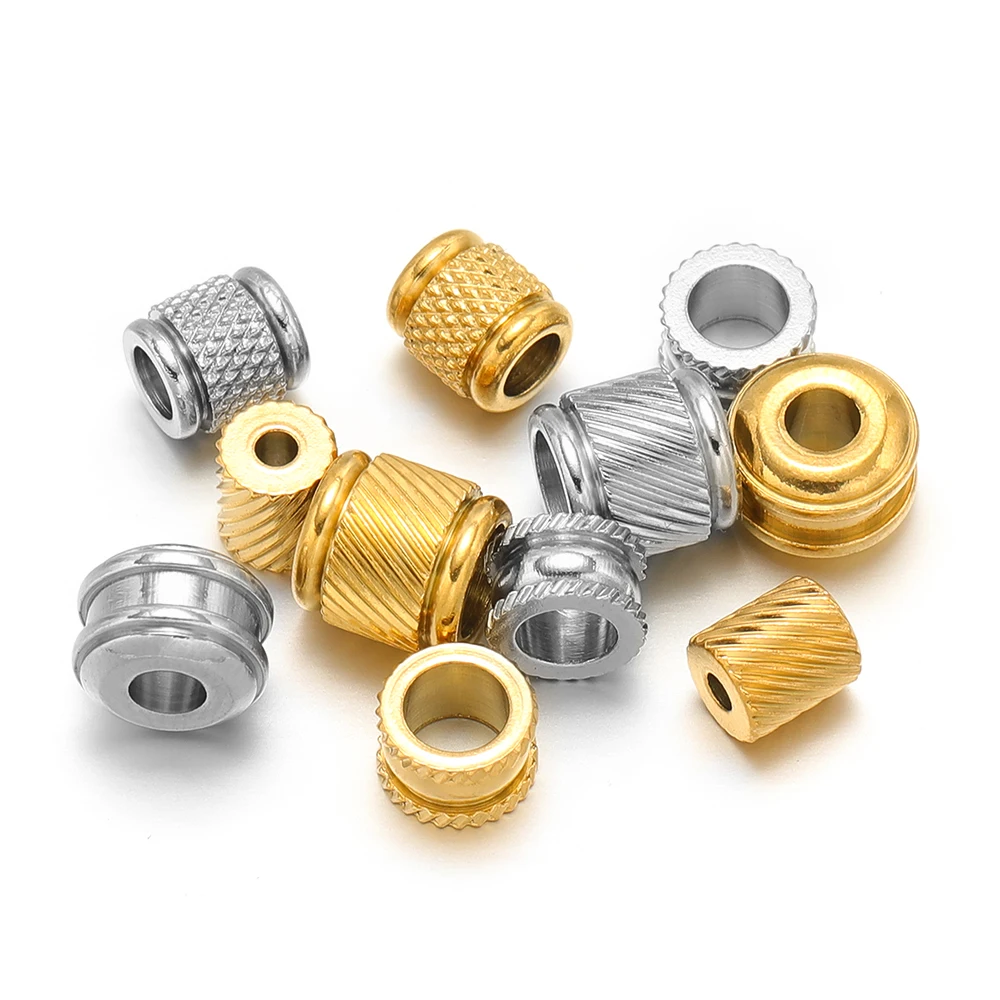 20Pcs Stainless Steel Gold Color Cylinder Bead Loose Spacer Beads for DIY Jewelry Beaded Necklace Supplies Bracelets Accessories image 5