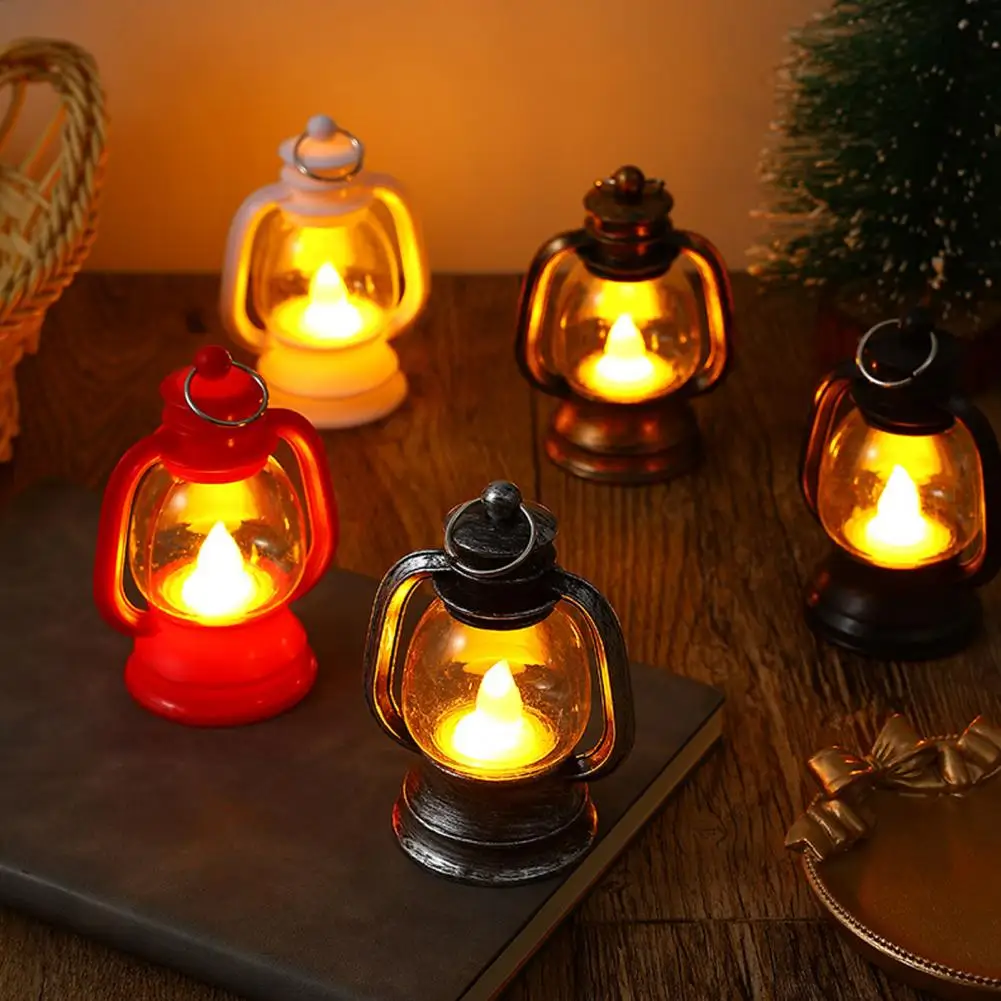 Small Oil Lamp Fine Workmanship Oil Lamp Retro Led Oil Lamp Lantern Multifunctional Night Light for Xmas Decoration with Warm