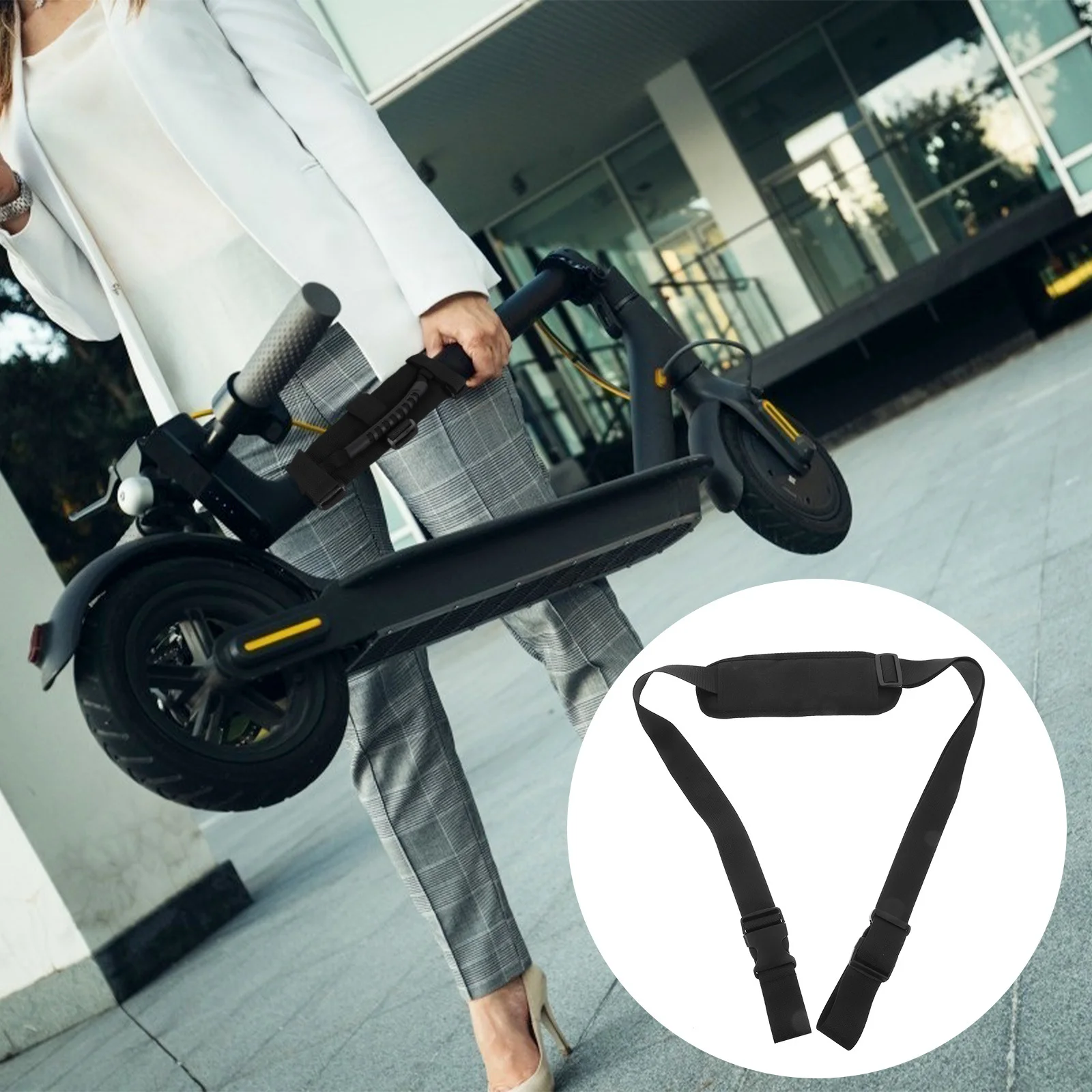 

2 шт. плечевой ремень для самоката, регулируемый сверхмощный складной багажник для велосипеда, портативный удобный многофункциональный ремень для переноски