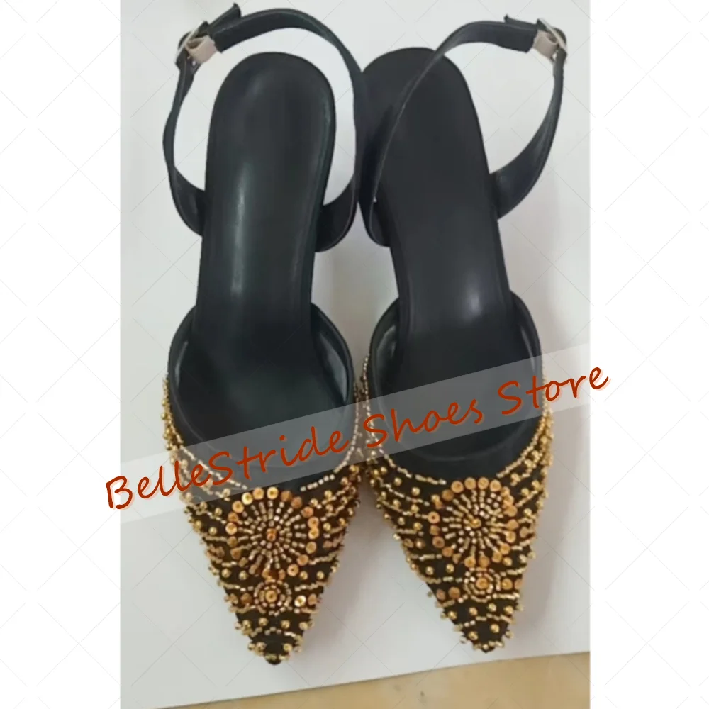 

Black Pointed Toe Buckle Strap Sandals Matte Leather Women Shoes Thin High Heels Party Banquet Dating 2025 Zapatos Para Mujere