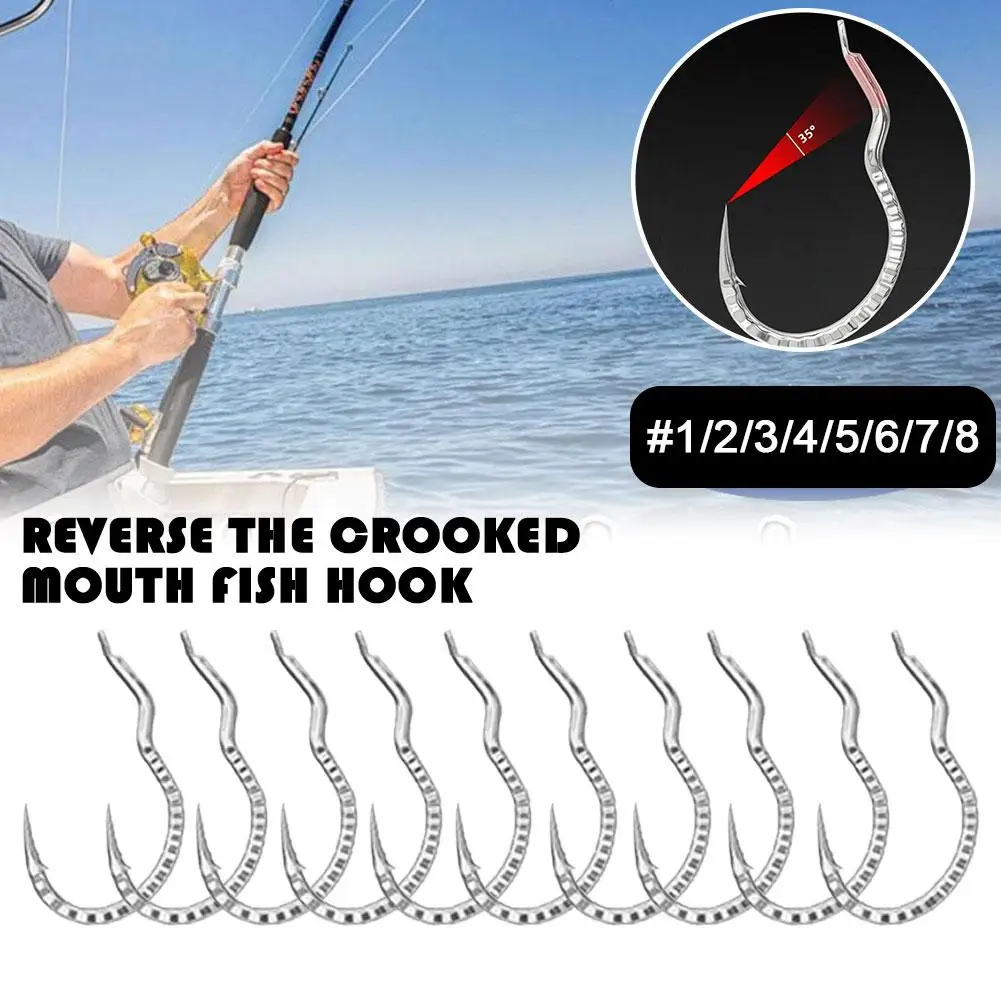 Hameçon de pêche créatif à motifs d'écailles de poisson, automatique, antidérapant en carbone, haute Anti-acier, barbelé, hameçon pointu W4L0