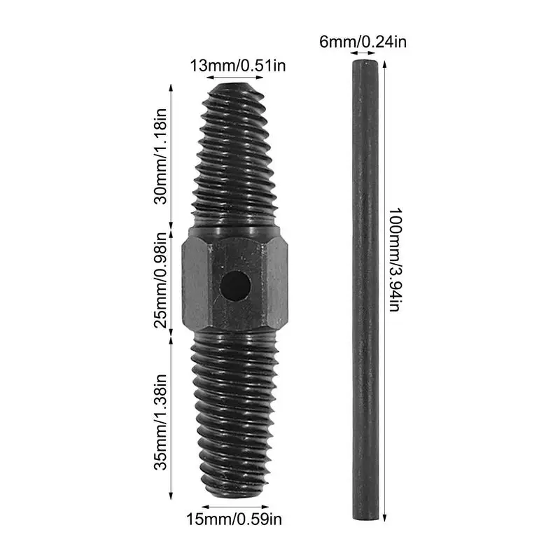 Kit d'extracteur de boulons cassés, acier au carbone, robinet à double tête, vis à assujet, ensemble flacon de boulons de robinet réutilisable, tuyau cassé