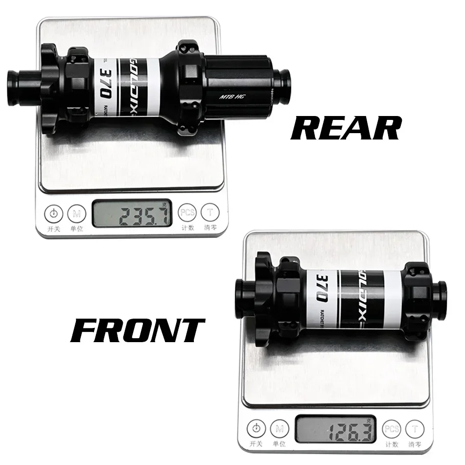 GOLDIX M370 Bicycle Hubs 24 Hole Straight Pull Spoke 6-bolt Disc Brake Mountain Bike Bearing Hub Ratchet 36T HG/XD/MS Hub Body