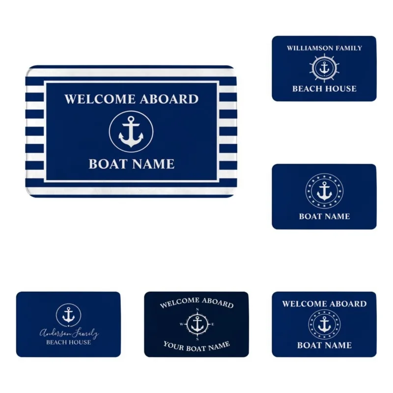 Dark Blue Anchor Nautical Door Mats Soft Entry Door Mats Kitchen Mats Living Room Rugs Bathroom Mats Small Rugs