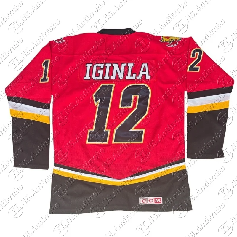 เสื้อเจอร์ซีย์ Jarome Iginla ทีมแคนาดา คาลิการ์ รุ่นเรโทร ฮอกกี้น้ำแข็ง เบอร์ 25 Joe Nieuwendyk เสื้อยืดกีฬาเย็บทั้งตัว ไซส์ผู้ชาย สไตล์อเมริกัน