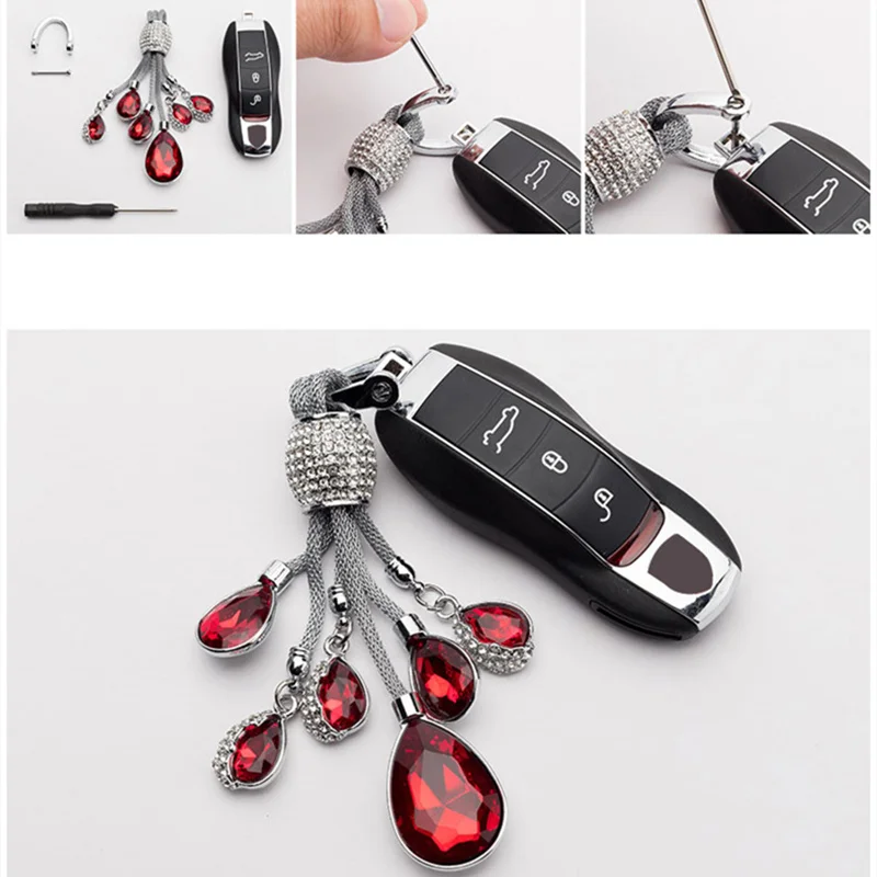 2019 Super Shine Crystal Keychain Tears of the Sky Alloy Plating Droplets Car Key Ornaments Luggage&Bag Accessories