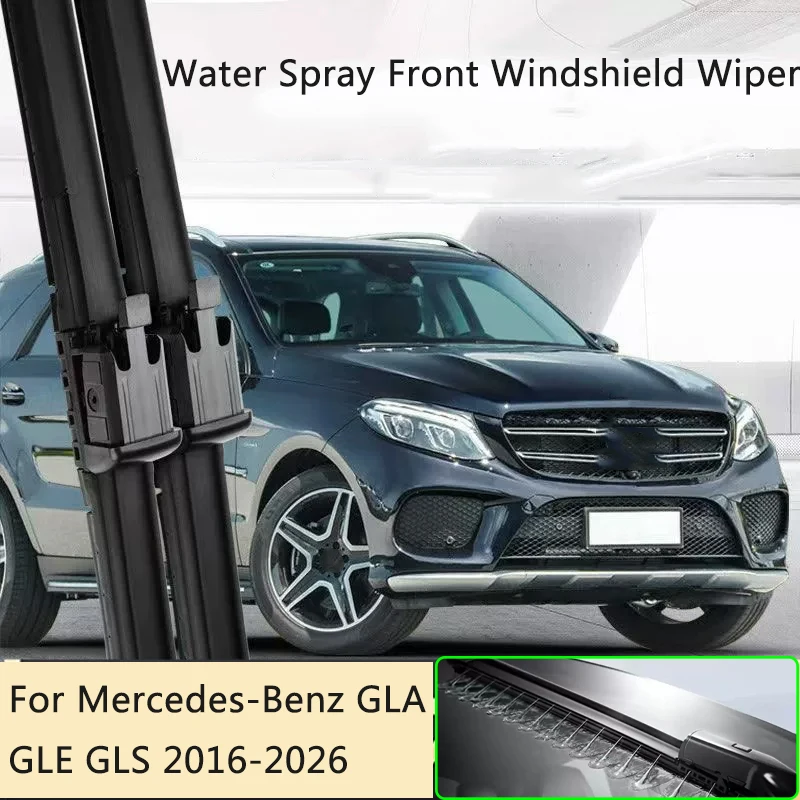 Car Custom Wet Arm Frameless Wiper Blades For Mercedes-Benz GLA GLE GLS 2016-2026 Windshield Water Spray Cleaning Auto Accessory