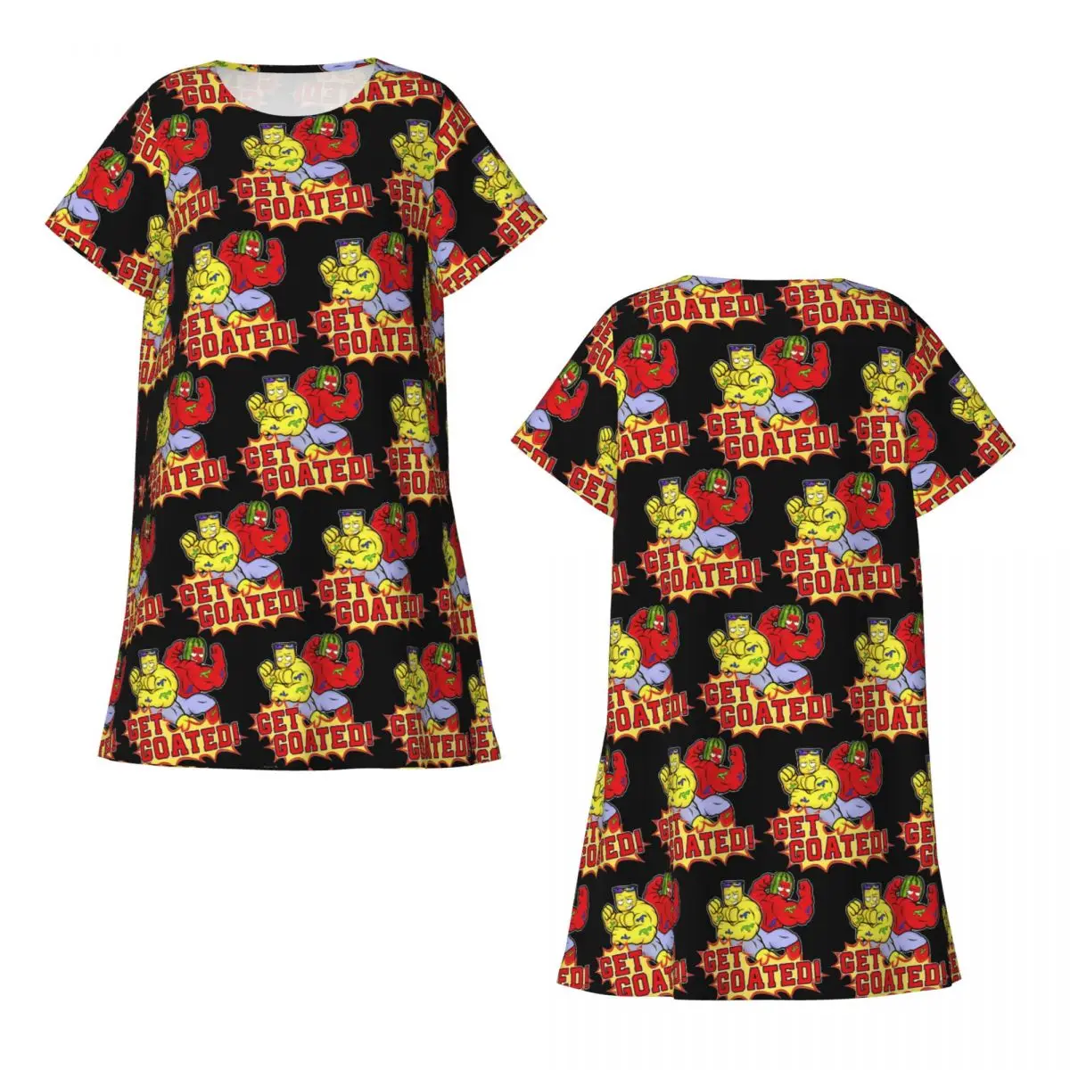 Custom Sunny And Melon Short Sleeves Nightdress For Sleeping Sleepshirts Women Short Sleeve Nightgowns Loose Pajama Dress