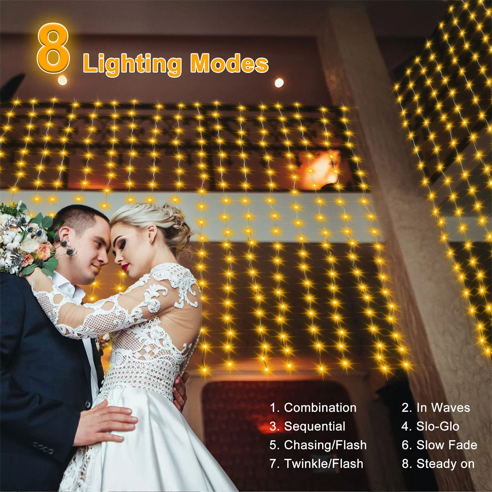 

Christmas Fairy Garland String Light LED Solar Curtain Lights Xmas New Year Wedding Party Decoration Outdoor Garden