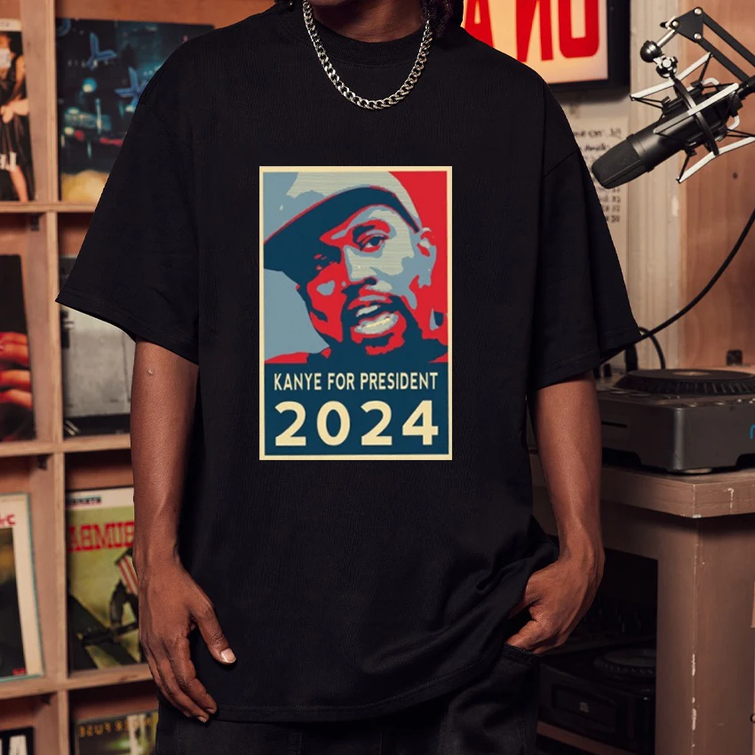 

Hot rapper kanye west For President Graphics vintage T-Shirt Men Women Y2k Casual Loose short sleeve t-shirts Unisex SummerTops