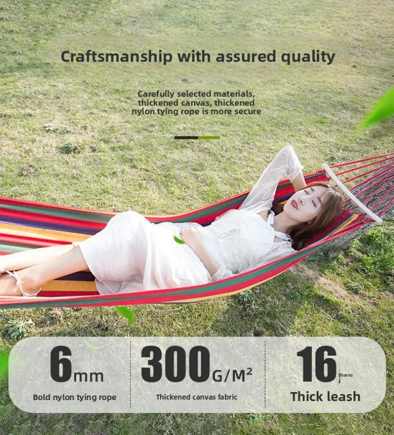 

2025Hammock Открытый Одиночный Двойной Качели Крытый Утолщенный Нескользящий Холст Кемпинг Простой Элегантный Красный и Белый