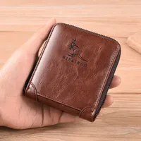 PU Leather Wallet for Men Zipper RFID\tCard Holder Purse Portable Luxury Designer Men’s Wallets Male Short Handbag