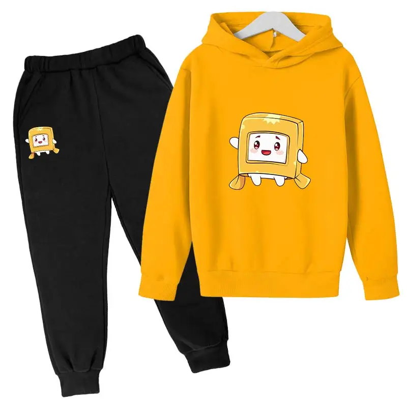 Slungelige Doos Anime Jongens Meisjes Hoodie + Broek Pak Mode Cartoon Trainingspak Kinderen Kleding Vakantie Geschenken Peuter Lente Herfst Jas