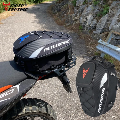 Bolsa trasera motocéntrica impermeable para motocicleta, bolsa de asiento trasero duradera multifuncional, mochila para casco de ciclista de alta capacidad de 37L