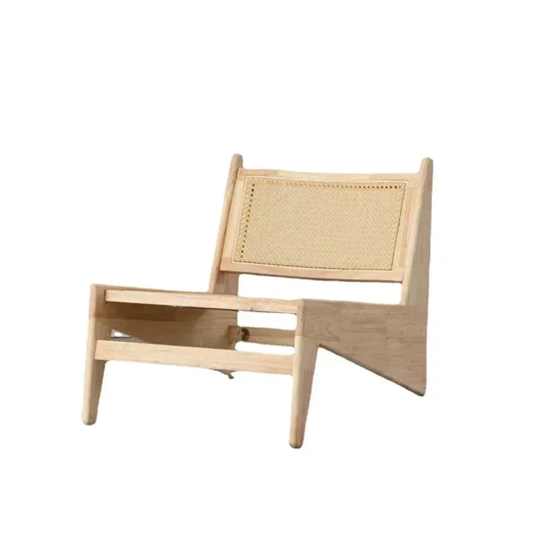 

Homestay Recliner Chair Solid Wood Rattan Weaving Relaxing Chair Living Room Single Sofa Chair Comfortable Back Nordic Furniture