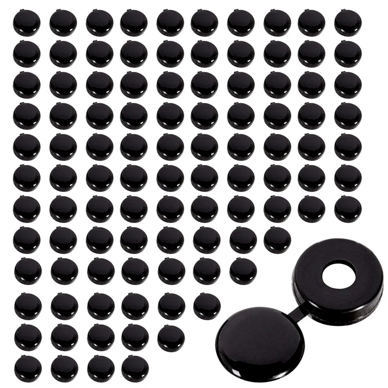 Screw Cap Cup Washer Hinged Cover Black ( Pack Of 100 )