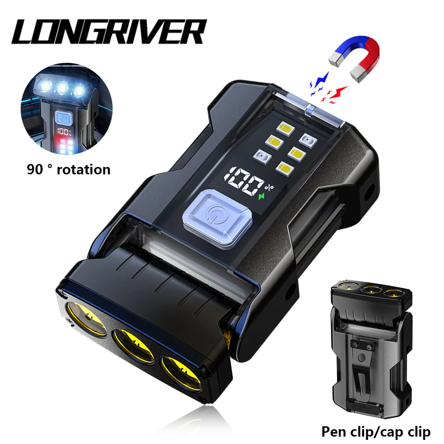 

LONGRIVER YSD06 Mini Portable Flashlight 1500Lumens Super Bright LED Torch USB Rechargeable Multifunctional Emergency Lantern