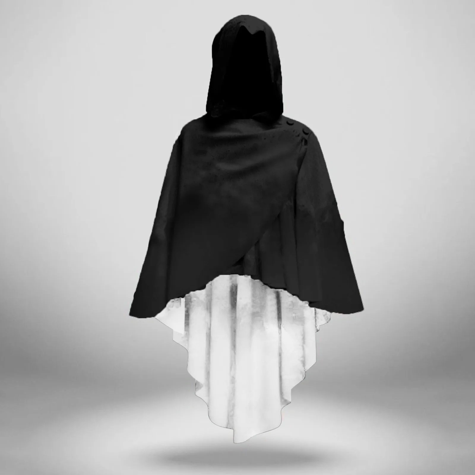 2024 New Halloween Cosplay Cape Short Hooded Cloak For Women Men Clothes Black Cape Anime Cosplay Costume Party Accessories