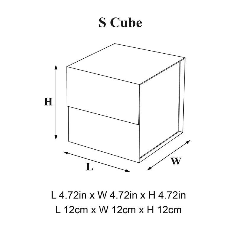 Geotobox 12x12x12cm | 4.72x4.72x4.72in Small Cube Magnetic Closure Luxury Candle Packaging Gift Boxes