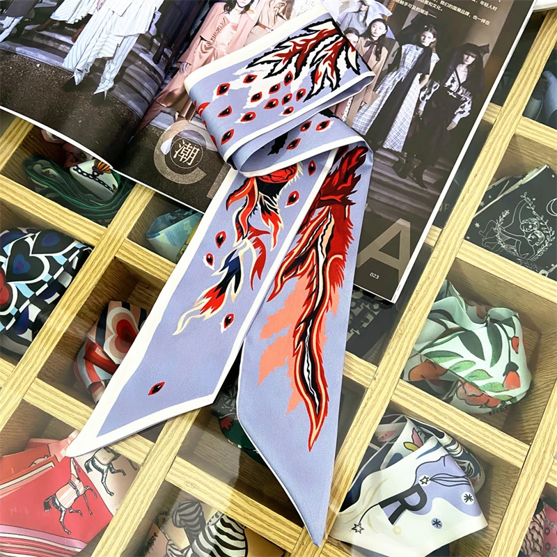 2022Brand Small Scarves, Neckties, Scarves, Bags, Handles, Silk, Elongated Ribbons, Women\'s Accessories New Pattern