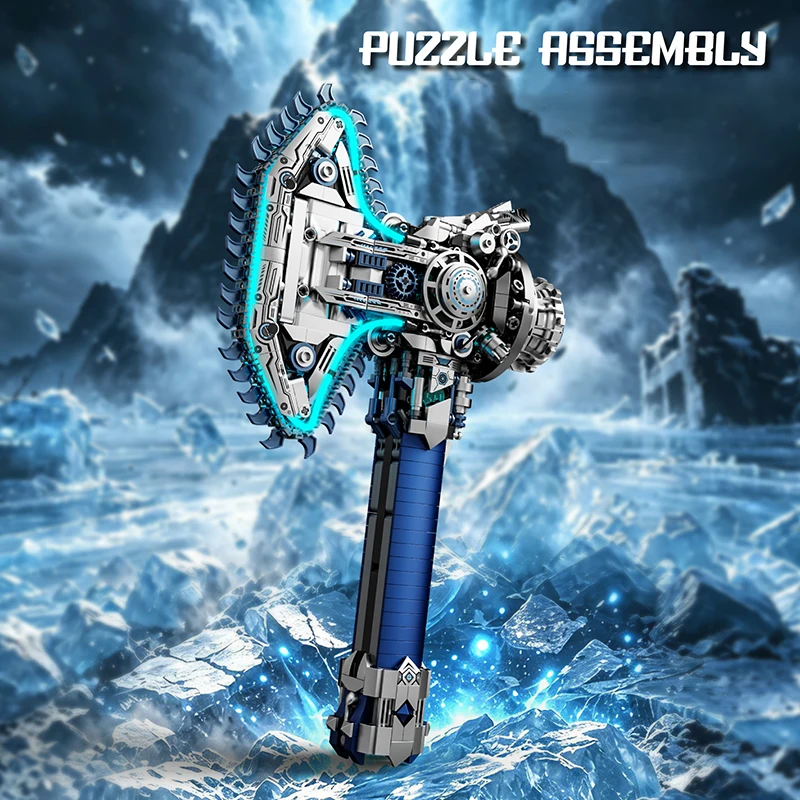 13156 Simulated Mechanical Axe Creative Toys Ornament, MOC Building Blocks Toys Set, Educational Building Toys, Birthday Gift