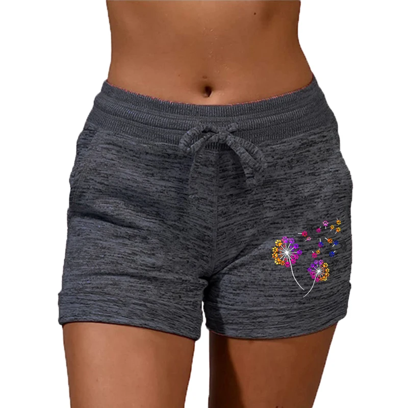 Womens Solid Elasticated Waist Shorts Ladies Summer Yoga Gym Fitness Jogging Hot Pants Sweatpants Clothing