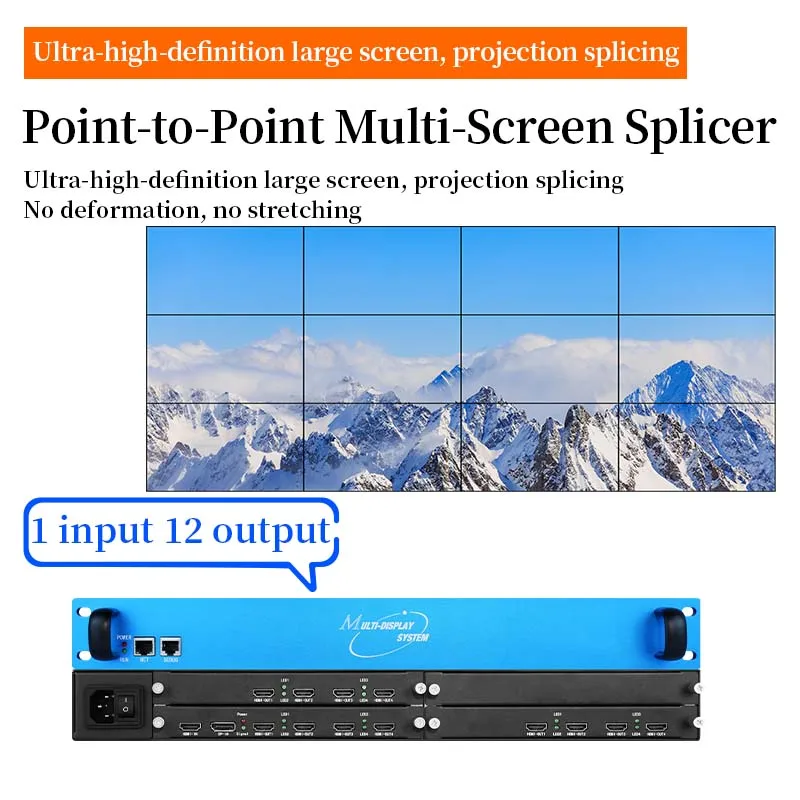 

1 into 12 out 4K ultra-high-definition picture splicing processor 2x6/3x4 not distort Multi-screen treasure expansion instrument