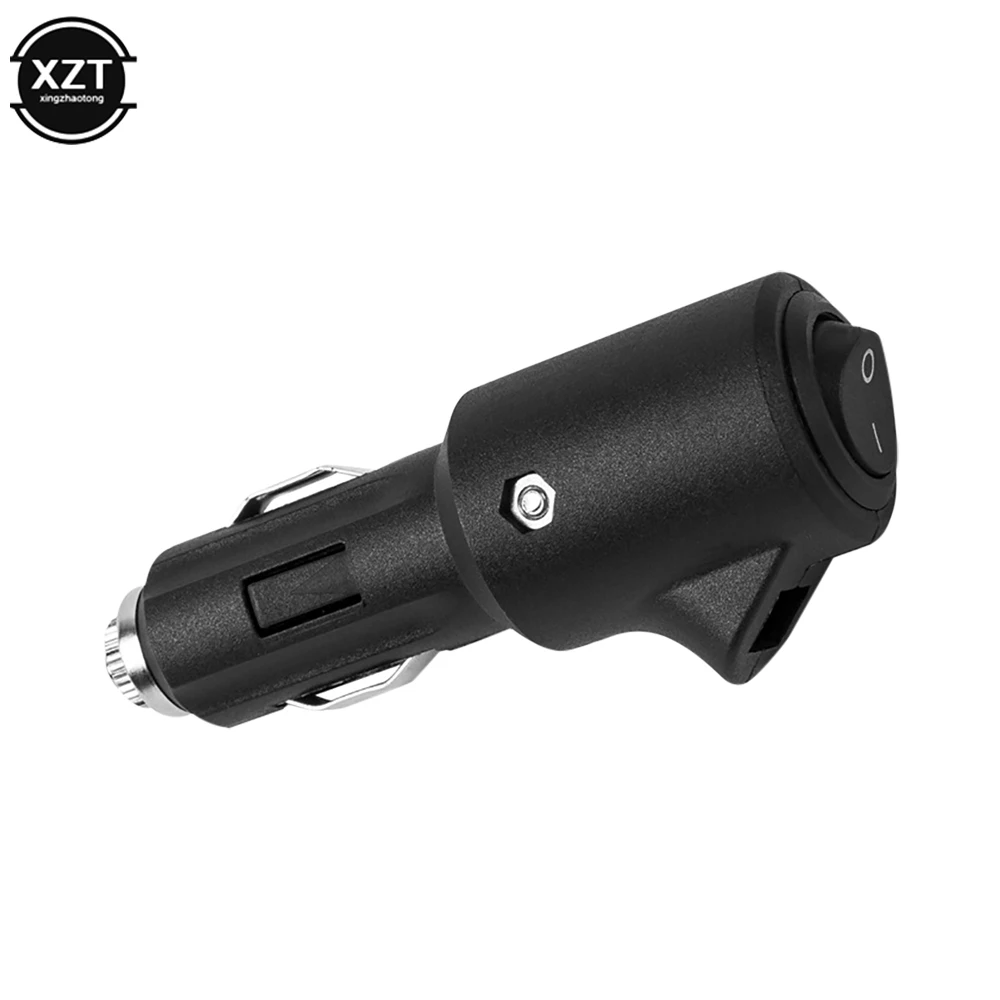 Black 12-24V 15A Car Cigarette Lighter Socket Plug Connector with Switch Car Styling Accessories