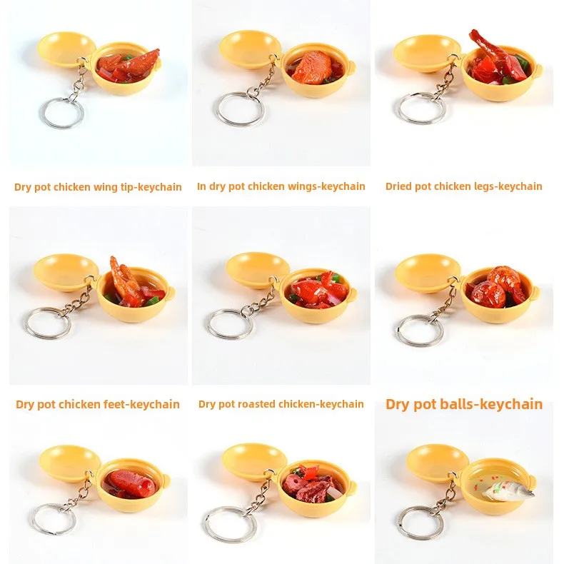 Mini Roast Duck Chicken Legs Chicken Claws Casserole Pot Rice Food Model Food Play Props Simulation Pendant Miniature Home Decor