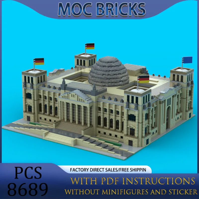 Famous Scene Moc Building Blocks German Conference Building Model Technology Bricks DIY Assembly Construstion Toys Holiday Gift