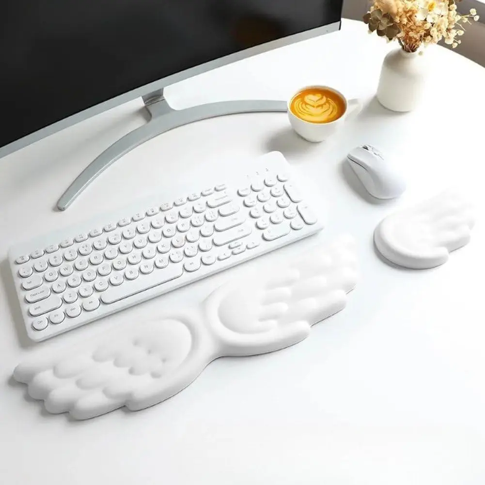 Angel Keyboard Handgelenkauflage Ergonomische Tastatur-Handgelenkauflage und Mauspad mit Handgelenkstütze für Computer, Gaming und Büro – Detail 2