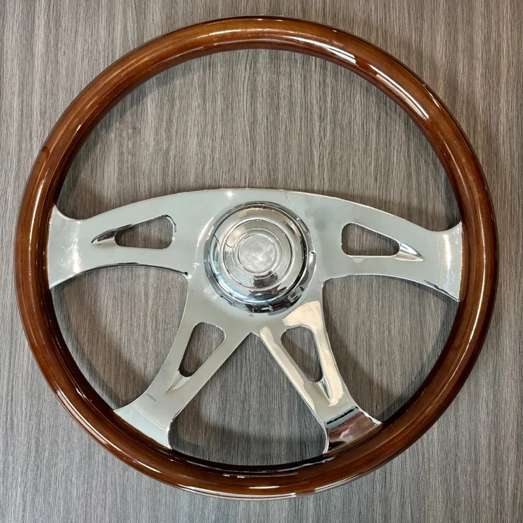 TIYPEOR New Design 450mm Truck Classic Solid Wood Car Steering Wheel