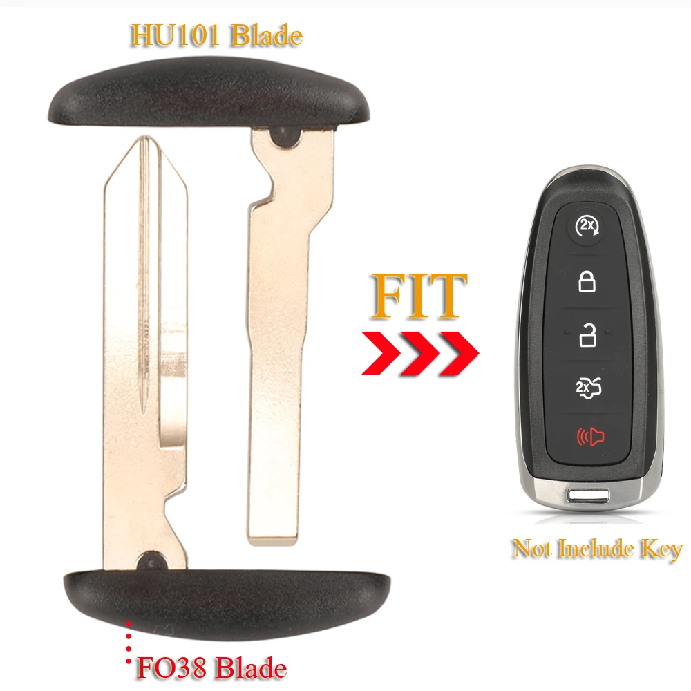 

jingyuqin 1/5/10pcs Replacement Smart Emergency Key For Ford Edge Escape Flex Explorer Taurus Housing Uncut FO38 HU101 Blade