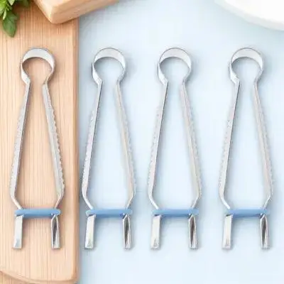 

4pcs Stainless Steel Cake Lace Clips Food Grade Diy Baking Decorating Tools For Fondant Mousse Cakes Home Hotel Use Sugarcraft