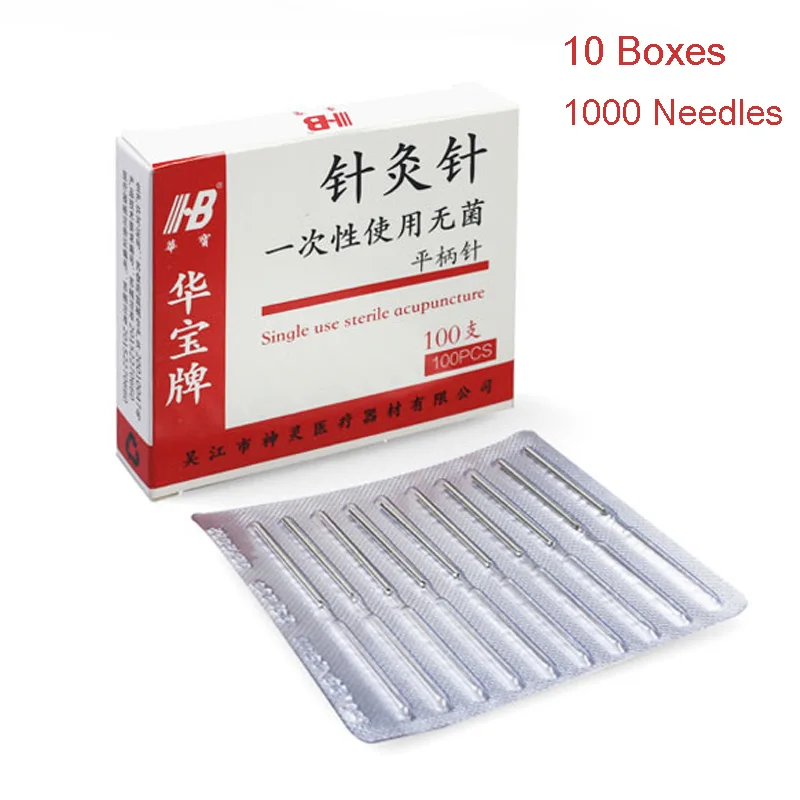 

10Boxes Acupuncture needle disposable Chinese medicine sterile non-silver needle filiform needle Steel handle