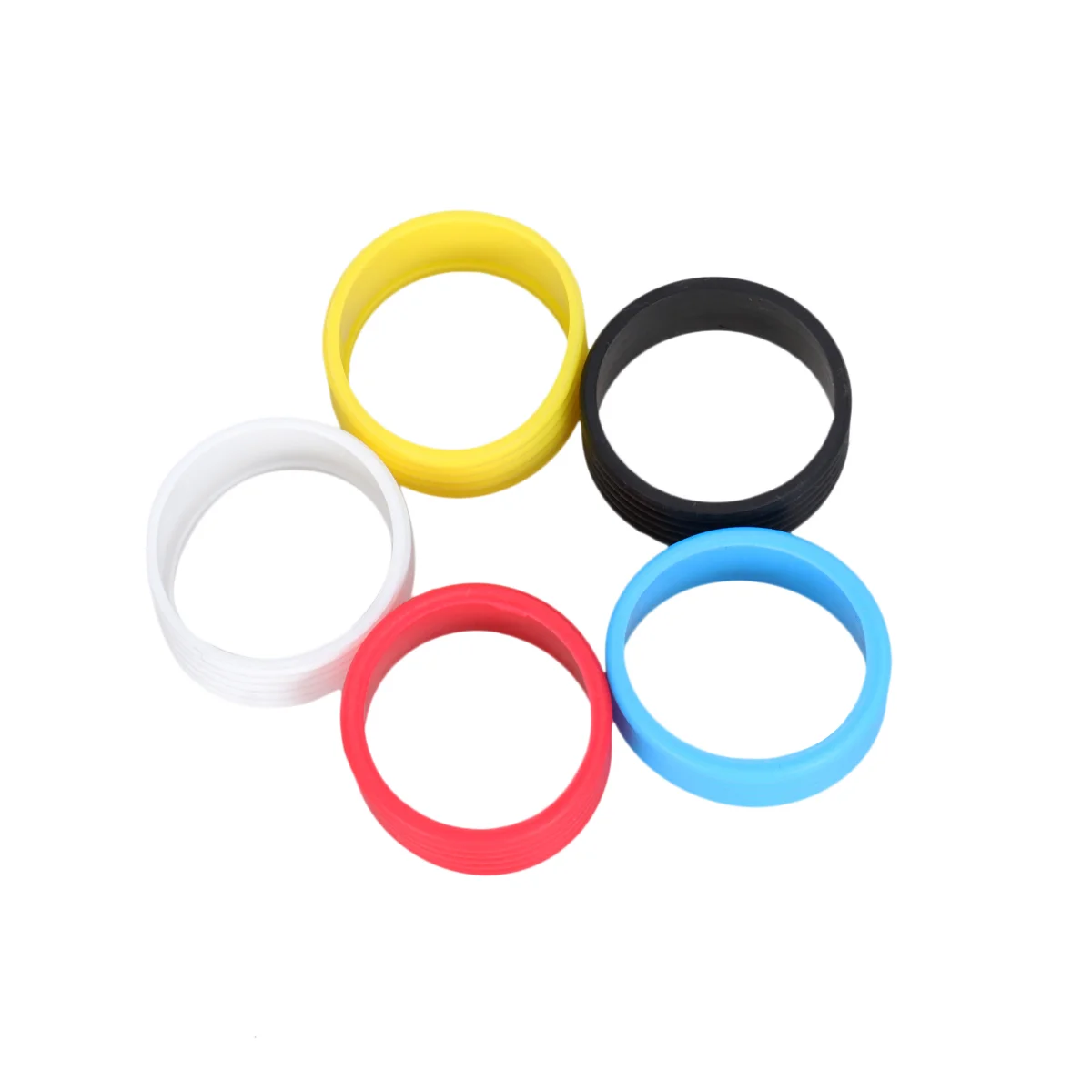 5pcs Tennis Racket Grip Bands Super Absorbent Tennis Squash Ring Hold Overgrip in Place(Yellow, Red, Blue, Black, White, 1PC for