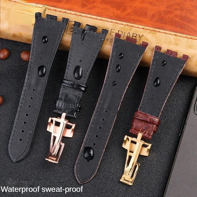 Genuine Leather Watch Strap for AP Royal Oak Offshore Ap15710 15703 15706 15707 26020 26170 26067 26176 First Cowhide Notch 28mm