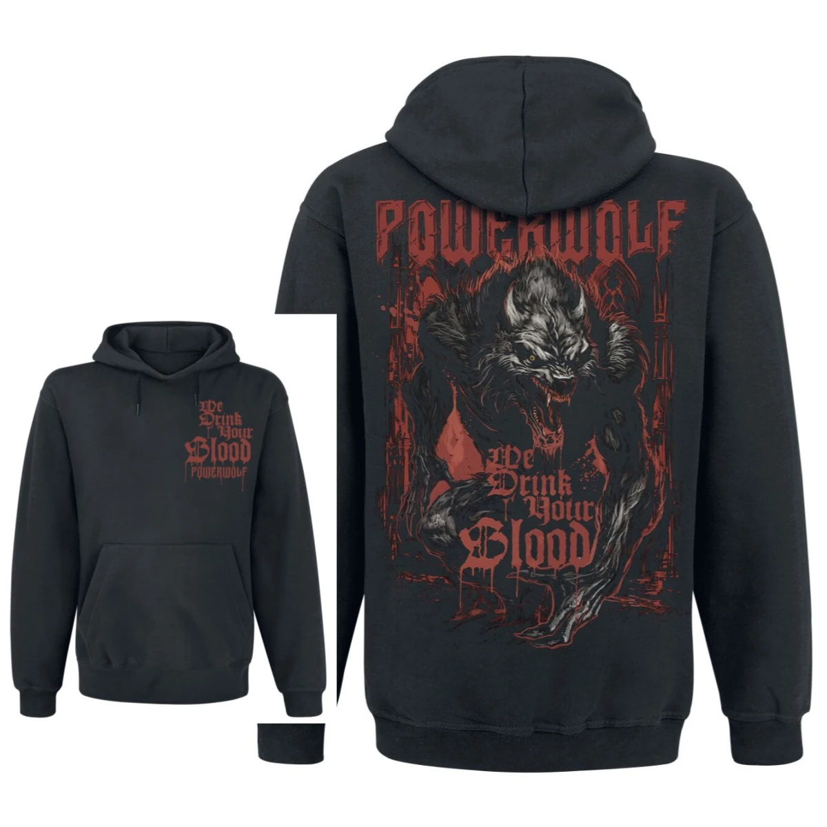 Y2k Powerwolf Band Print Hoodie Retro Style Hoodie Men and Women Can Wear Autumn and Winter Hoodie
