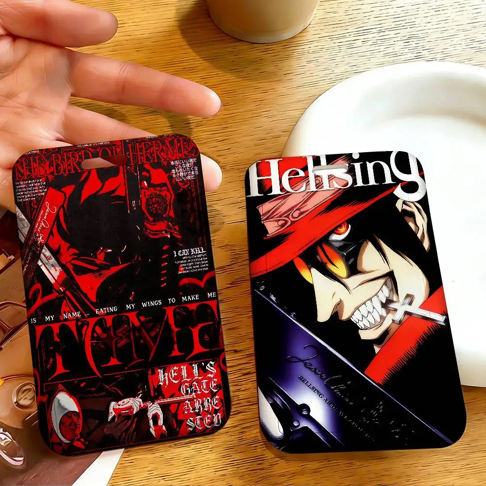 Anime Hellsing Ausweiskartenhalter mit Lanyard für Kinder, Kreditkartenetui, Halsband, Türkartenhalter, Ausweishalter, Geschenk