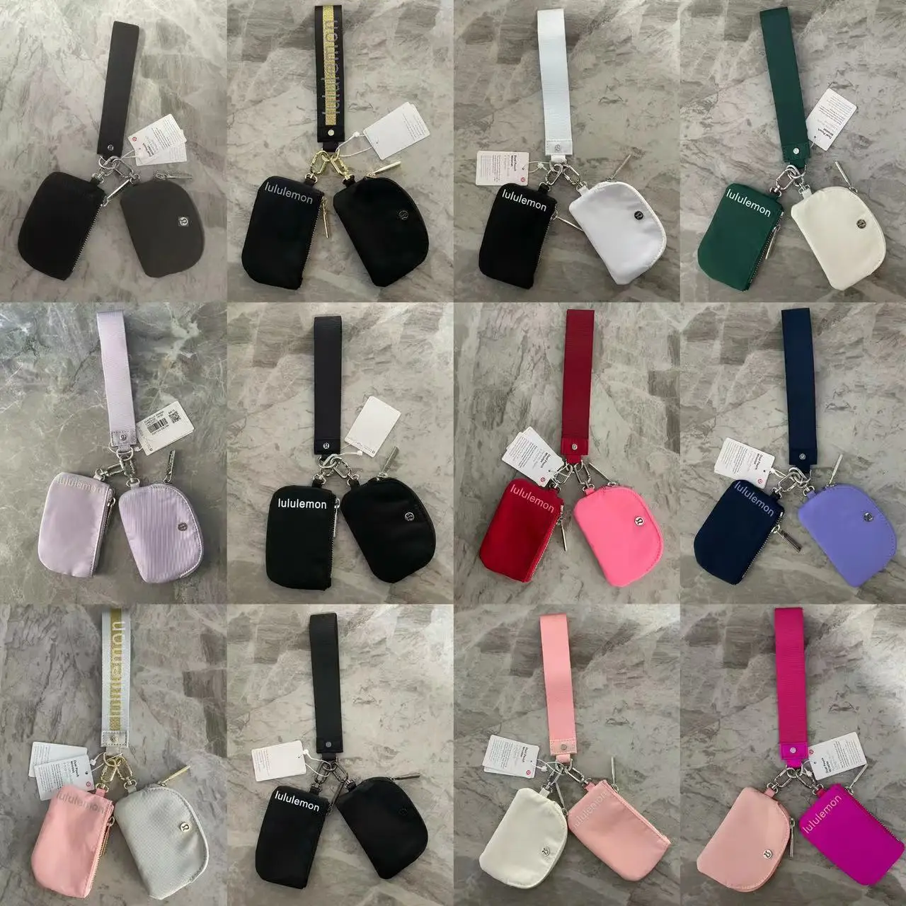 Dual Pouch Wristlet Multicolor Collection Wrist Bag Portable Mini Key Bag Sports Casual Coin Purse Card Bag