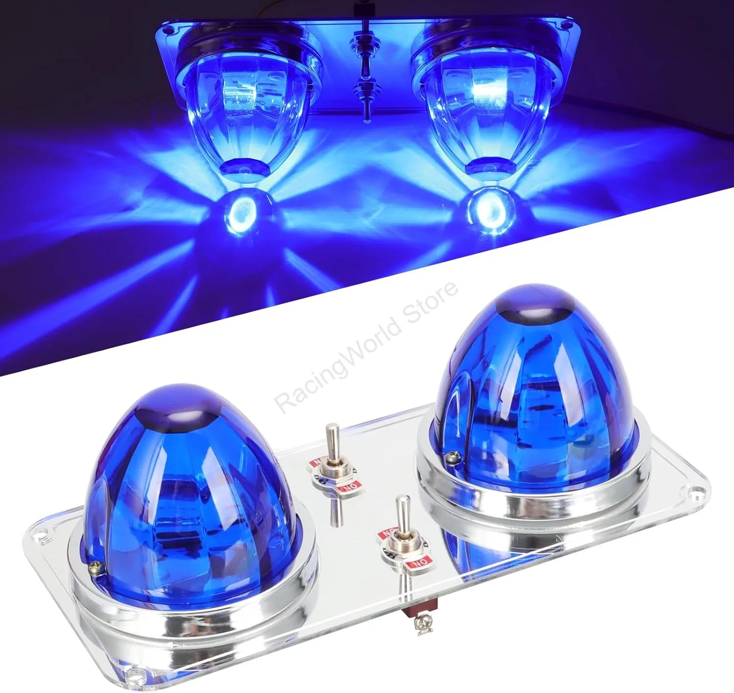 NUEVA Lámpara Interior LED Azul Tipo Sandía + Placa de Reemplazo para Peterbilt 386 388 389