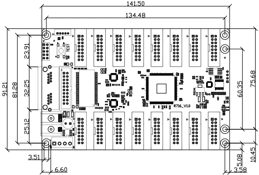 Huidu-led受信カード、HD-R716、同期非同期制御システムをサポート