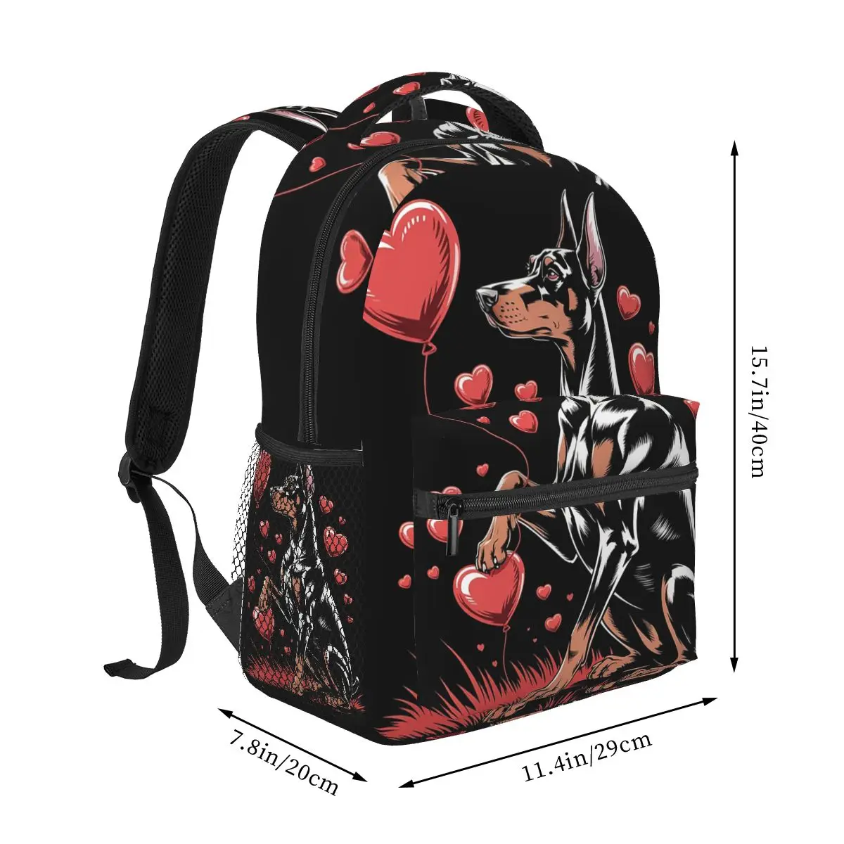 Single Doberman Puppy Themed Student Backpack School Bag Hiking Travel Daypack for Men Women Fashion Bookbag Shoulder Bags