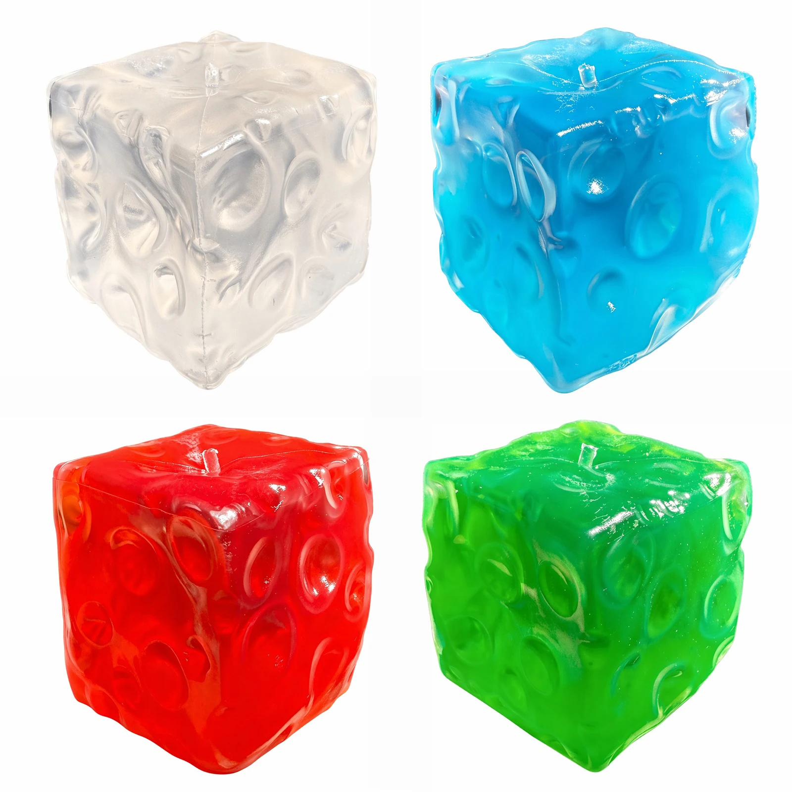 

7.5cm Simulated Cheese Squeeze Toys Slow Rebound Clear Cheese Cube Stress Balls Sensory Decompression Tool for Kids & Adults